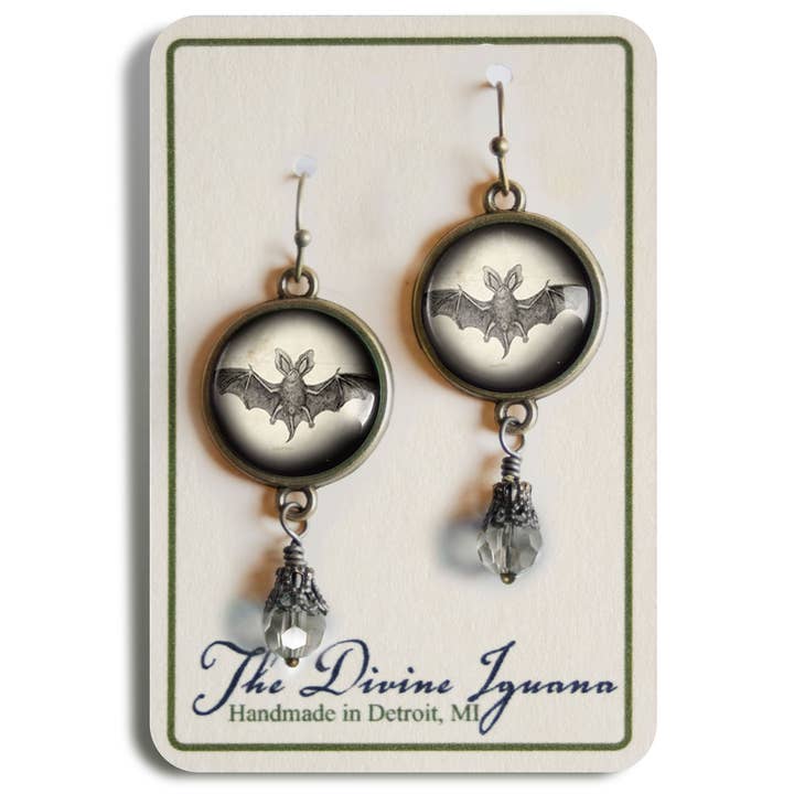 The Divine Iguana - Wholesale Dangle Earrings - Victorian Bat Goth Halloween Earrings1