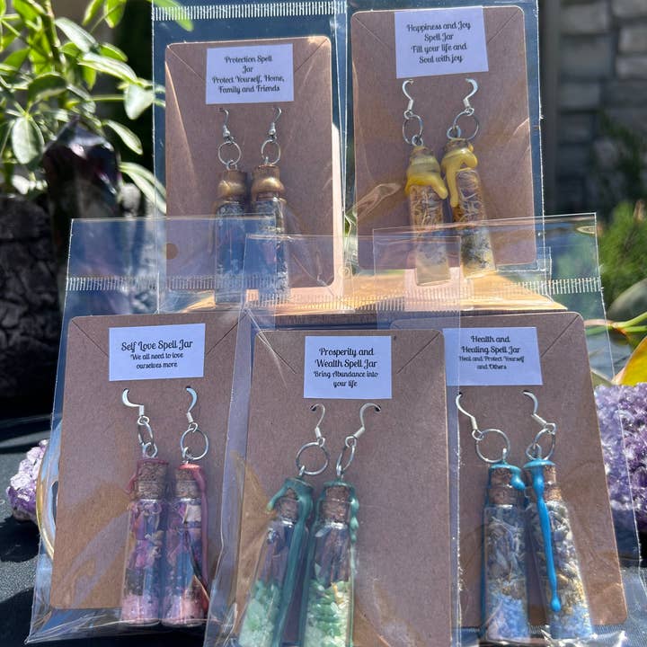 You Are Uniquely Magic - Wholesale Dangle Earrings - Spell Jar Earring Collection- Set of 5