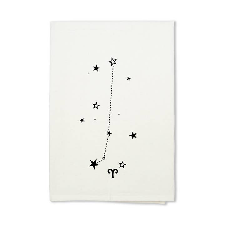 Aries Zodiac Sign Organic Cotton Tea Towel for wholesale by eleventy-five