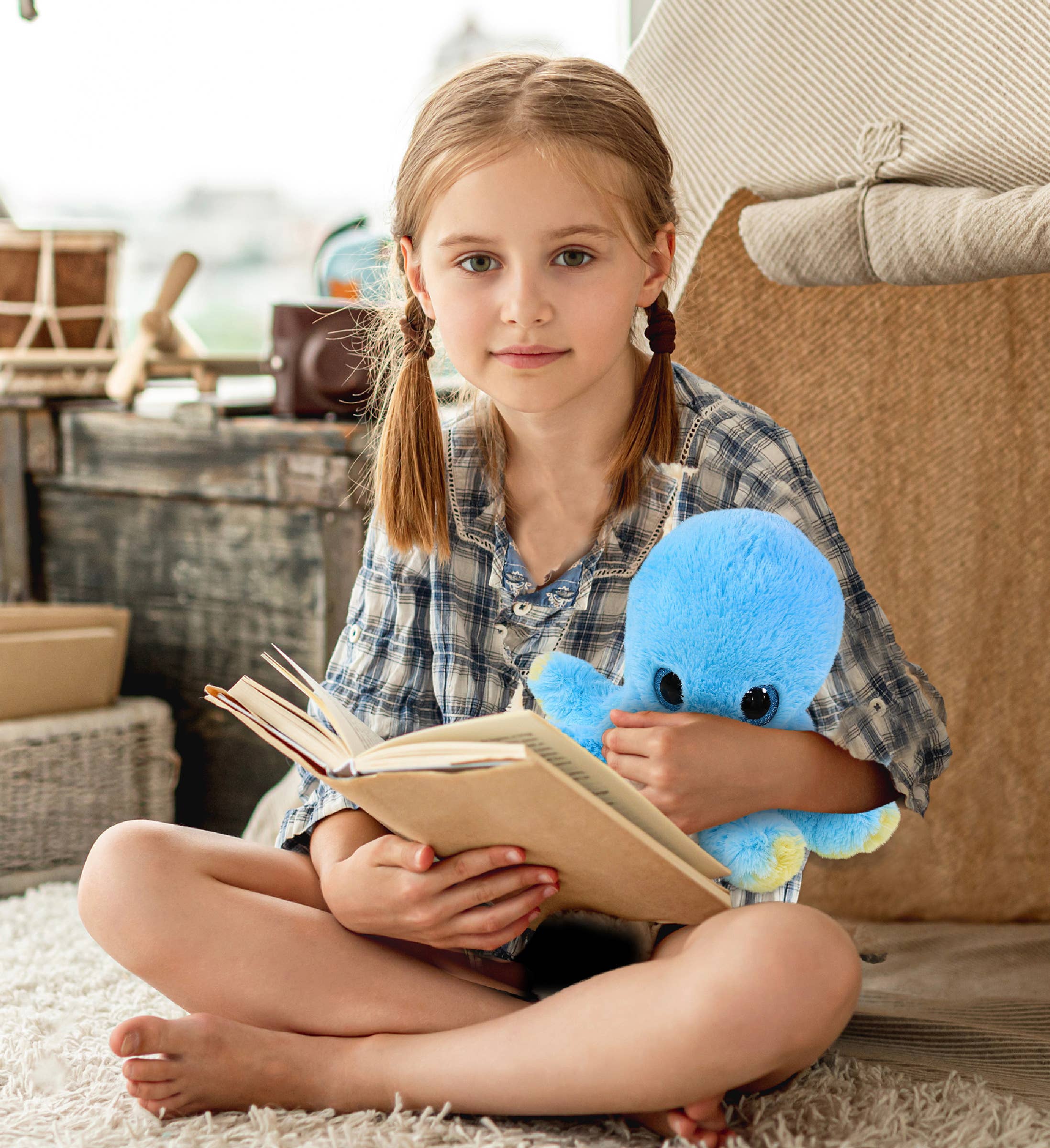 Cota Global – wholesale Fyllda/plyschleksaker - Barn och baby – Stor Ögon Plysch - Bläckfisk Blå6