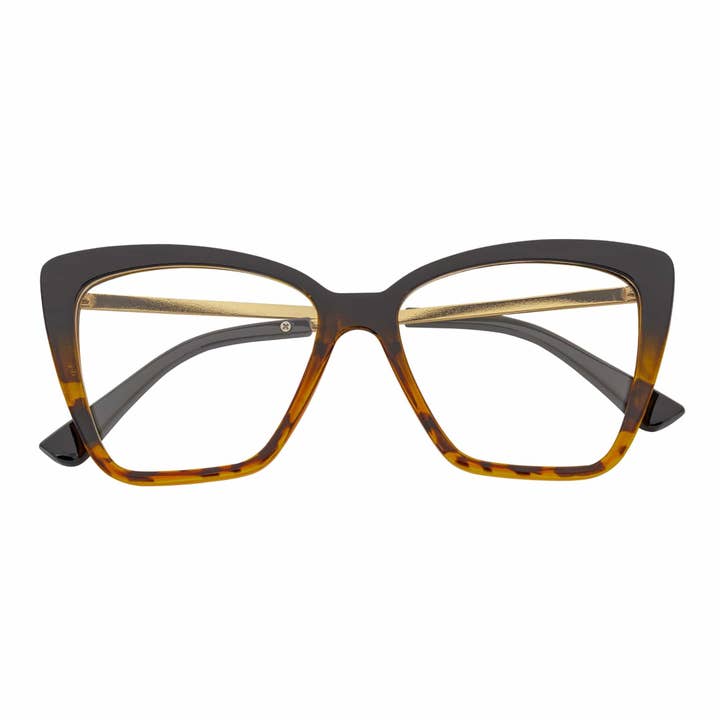 KATE - Överdimensionerade damglasögon med kattögon, blåljusglasögon, sköldpaddsmönster, klara linser för wholesale av Morspecs