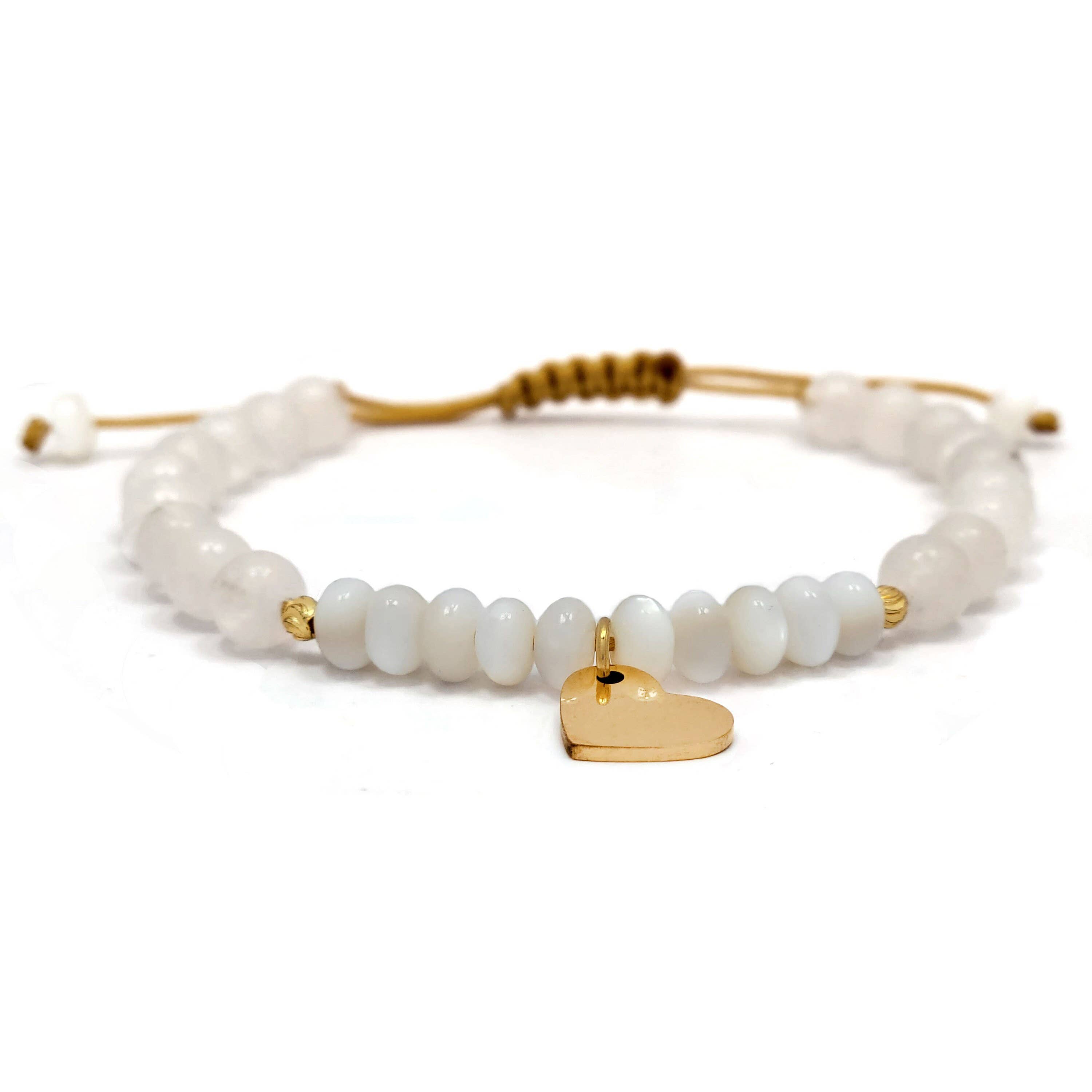 Mana Gallery - Wholesale Armband met kralen - Jade armband (wit) en schelp, handgemaakt, 100% natuurlijk, geweven5