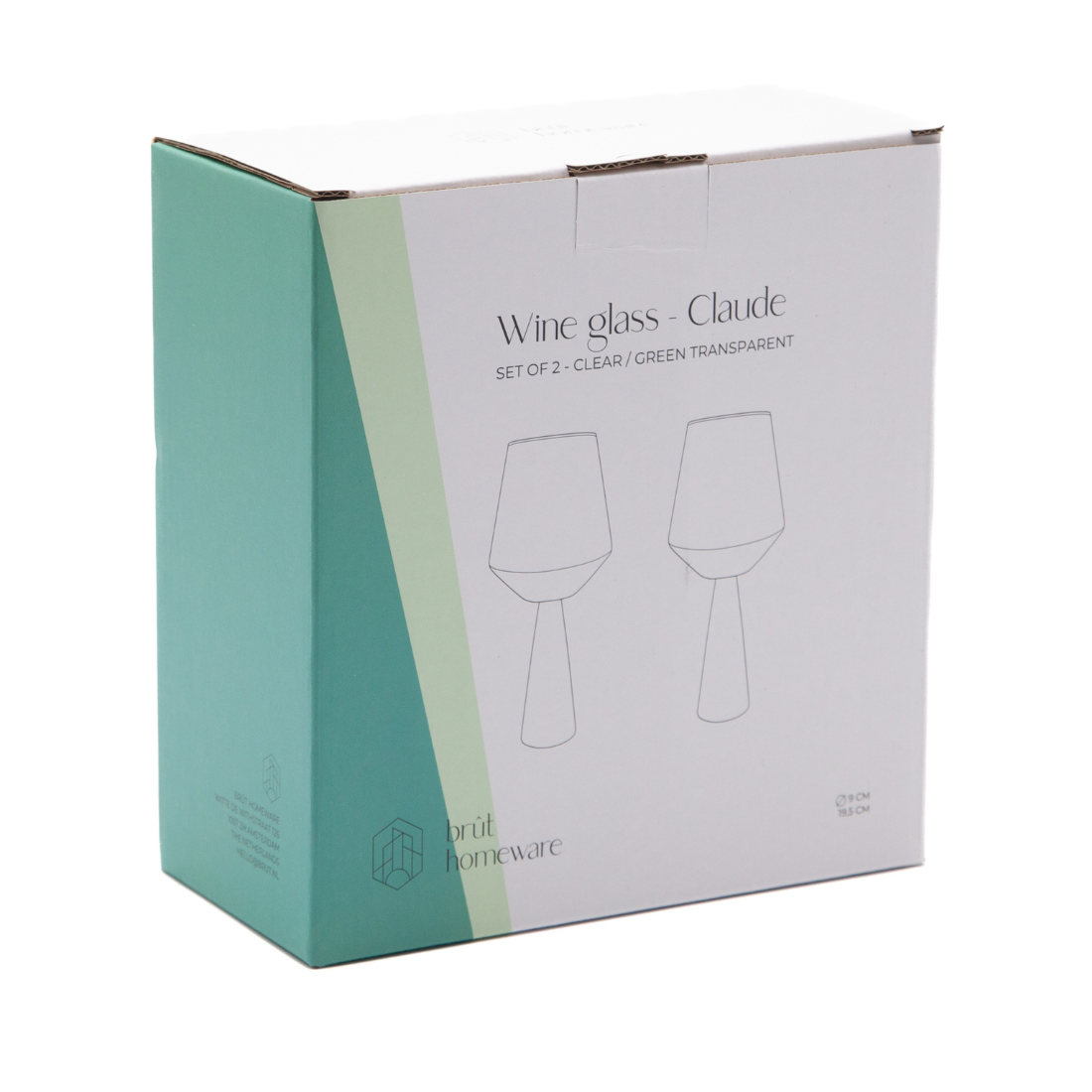 Brût Home and Glassware - Wholesale Wine Glass - Wine Glass Claude | Set of 2 | Wine glass set | green5