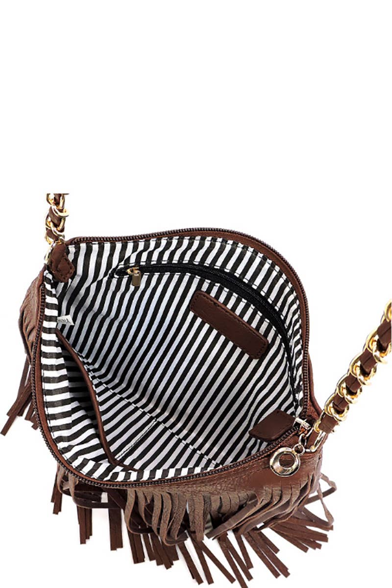 The House Of Gentry - Wholesale Crossbody Bag - Women's - Black Fringe Messenger Bag4