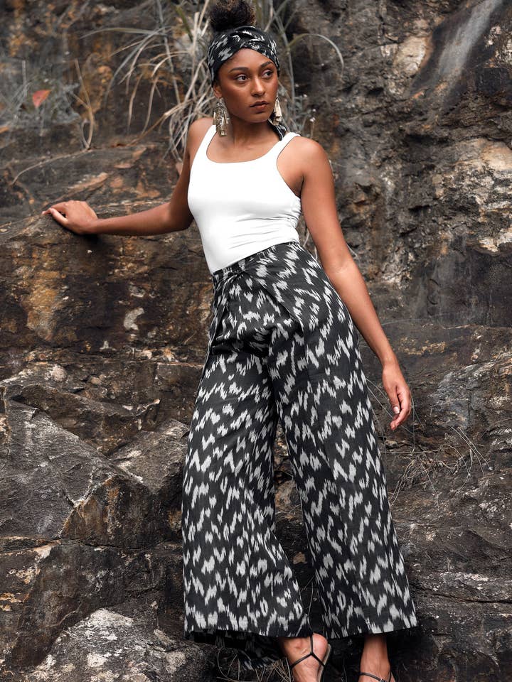 Pants/Jumpsuit - Tara Print (Black) for wholesale by CHAMANI