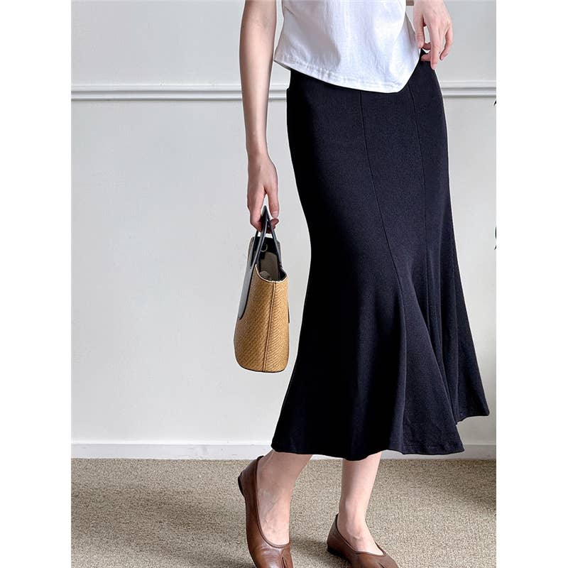 UZ Wholesale Store – wholesale Pants – Women's – Solid Color Mermaid Midi Skirt4