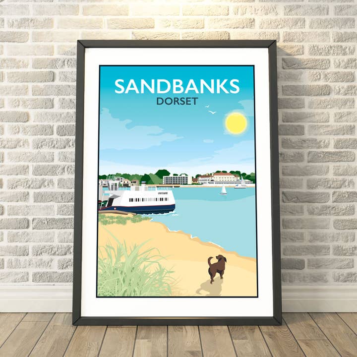 Impresión de Sandbanks, Dorset, Paño de Cocina, Tarjetas y Regalos para venta al por mayor de Tabitha Mary