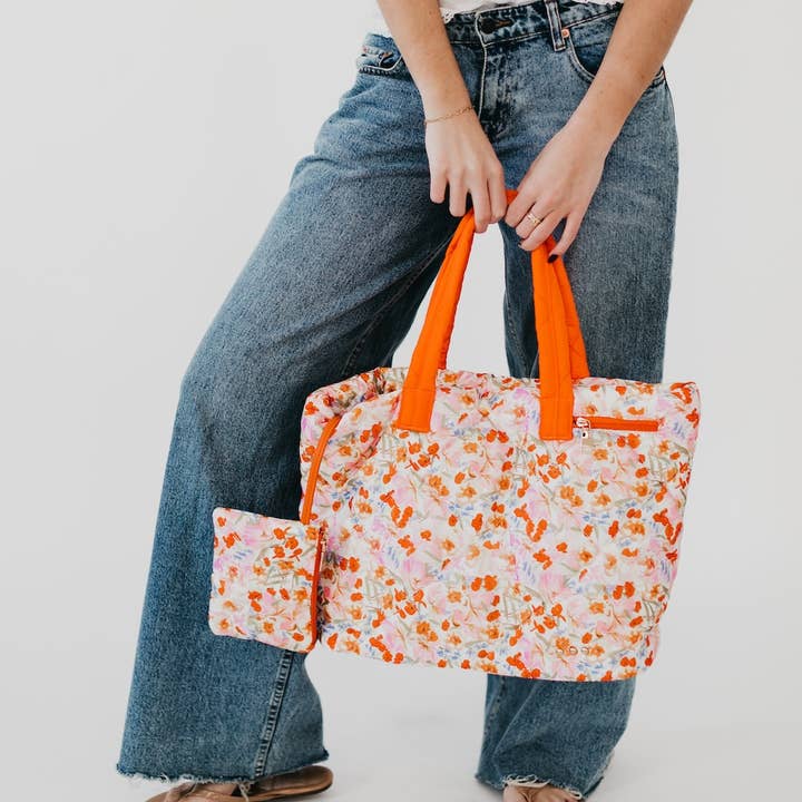 Pretty Simple - Wholesale Tote Bag - Women's - Presley Puffer Quilted Tote Bag With Pouch