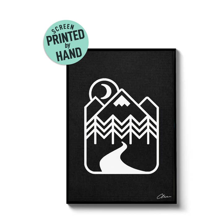 Great Outdoors at Night, A5 Screenprint for wholesale by OR8DESIGN