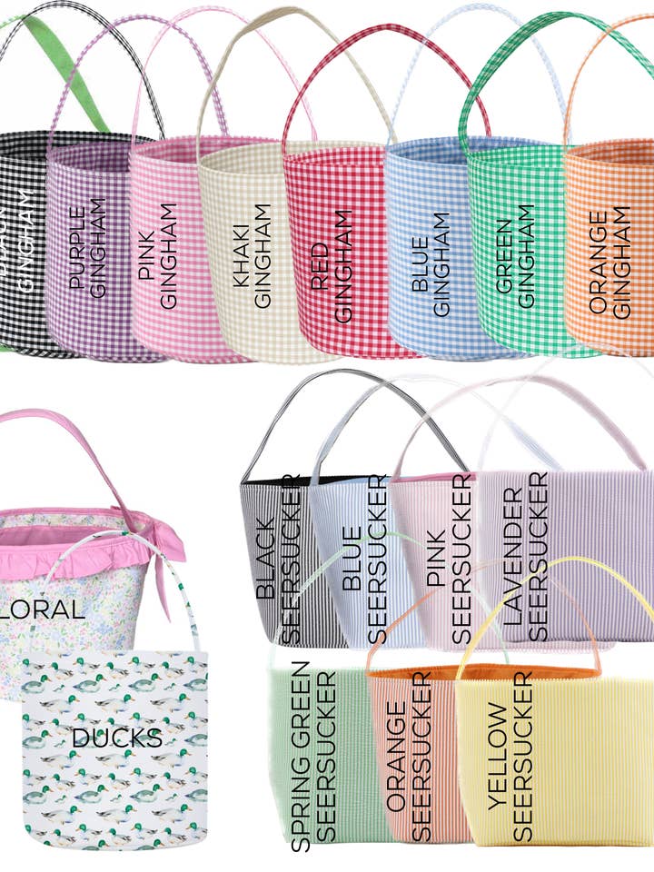 PREORDER Gingham/Seersucker Bucket Bag (ETA End Jan 2026) for wholesale by Love That Cotton