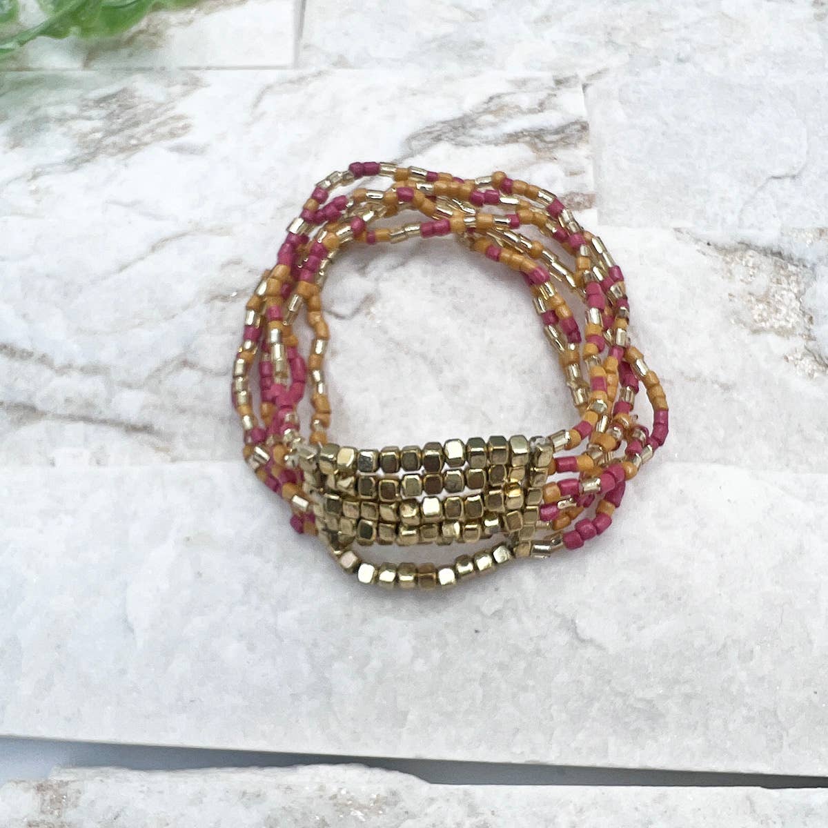 Anju Jewelry - Wholesale Beaded Bracelet - Seed Bead Stretch Statement Bracelets- Multiple Color Styles18