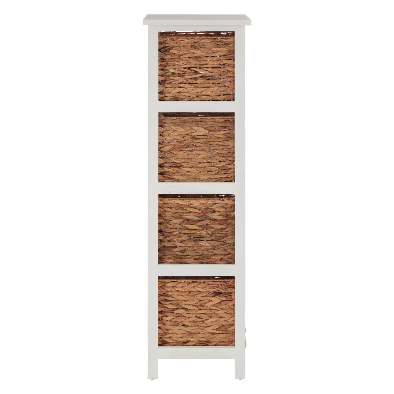 Interiors by Premier – wholesale Cabinet – Padstow 4 Drawer White Hyacinth Storage Unit2