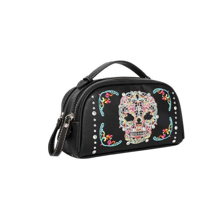 Montana West - Wholesale Makeup/Cosmetic Bag - MW494-190 Montana West Sugar Skull Multi Purpose/Travel Pouch