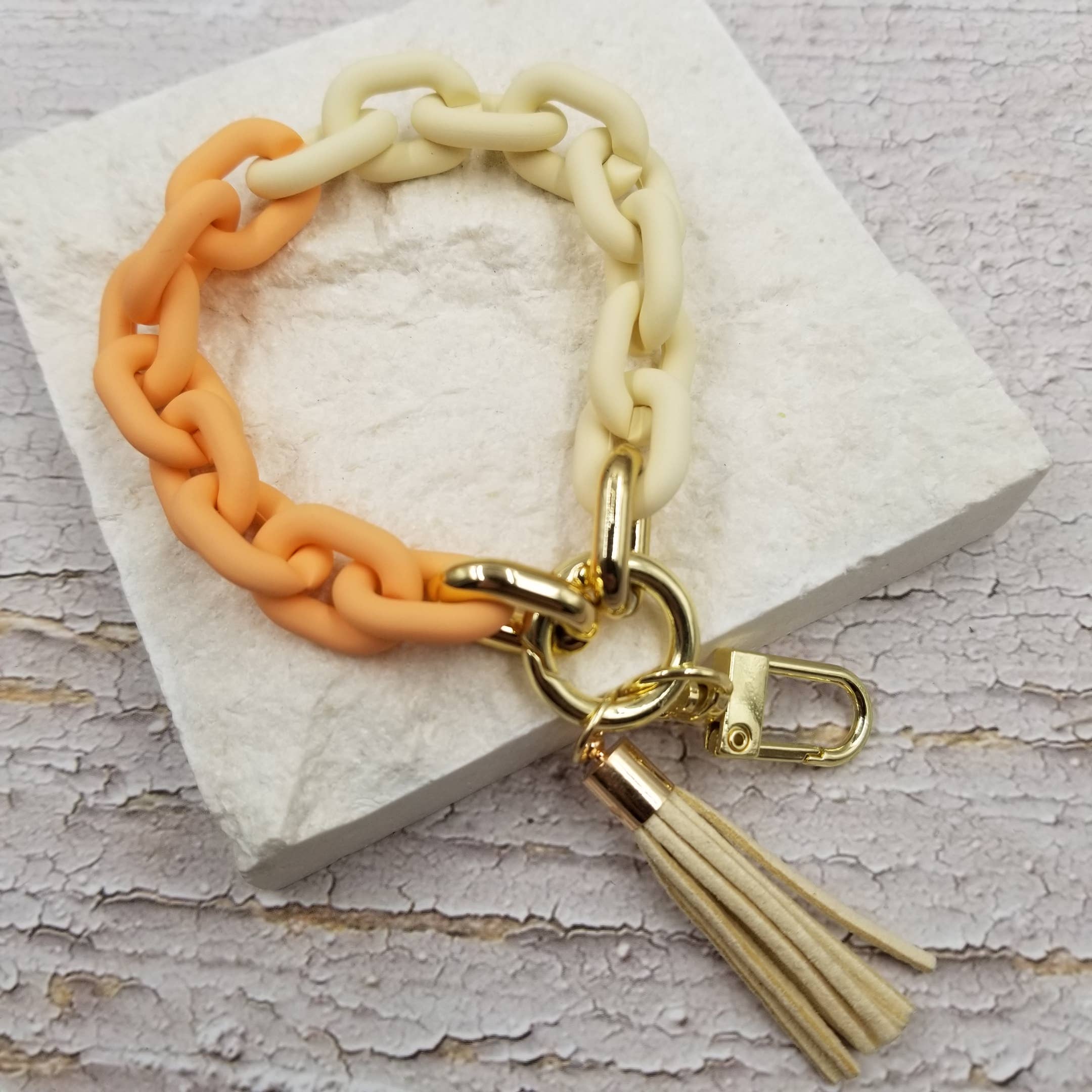 Treasure Wholesale - Wholesale Keychain Bracelet - Boho Bangle Keychain Acrylic Wristlet Key Ring1