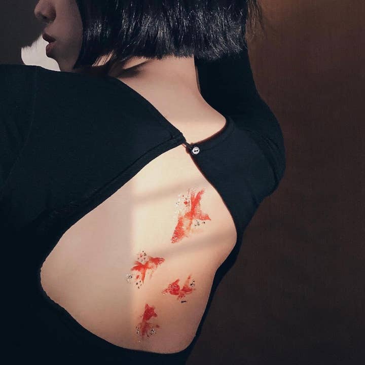 Rouge - Goldfish Temporary Tattoos Stickers for wholesale by PAPERSELF