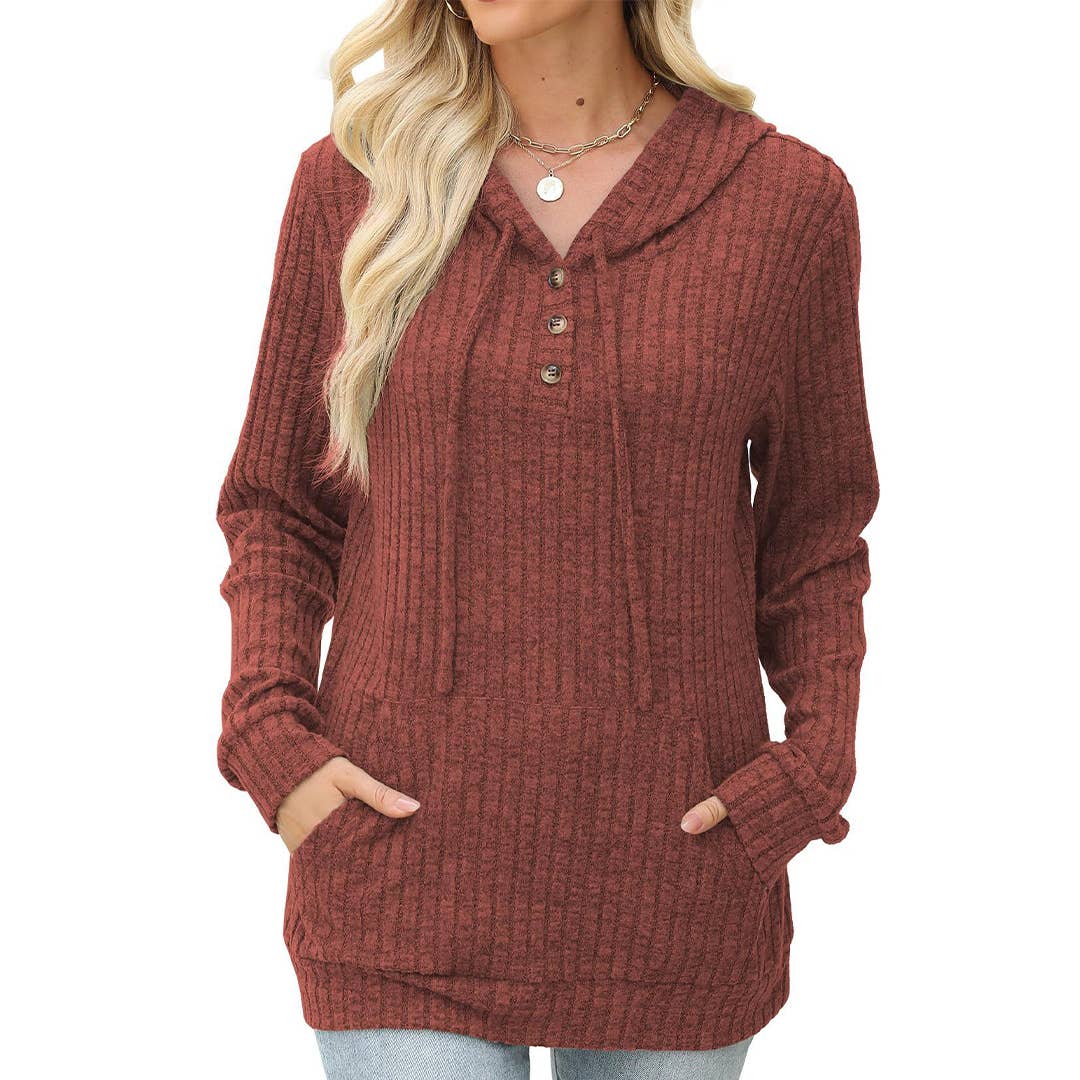 UNISHE – Hoodie – Mulher por atacado – Camisola com Capuz de Manga Comprida em Cor Sólida para Outono ZK35611