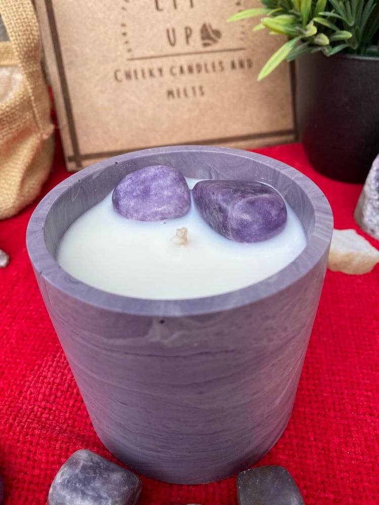 Lit Up, Ireland - Wholesale Jar/Filled Candle - Lepidolite / Jasmine and Magnolia Infused Soul Candle2