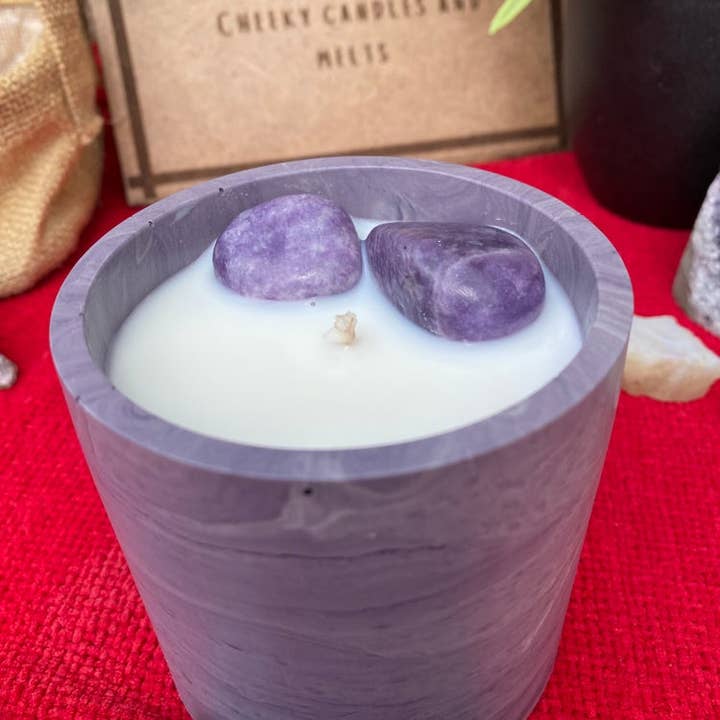 Lit Up, Ireland - Wholesale Jar/Filled Candle - Lepidolite / Jasmine and Magnolia Infused Soul Candle2