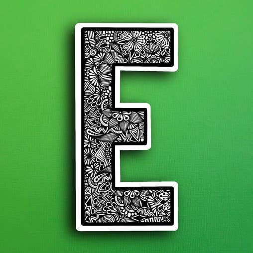 Lettre majuscule E (IMPERMÉABLE) pour la vente par Zenspire Designs
