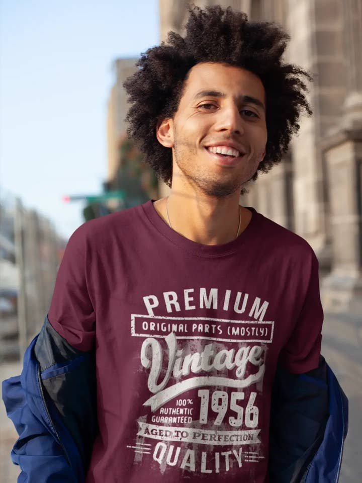 ULTRABASIC - T-shirt graphique pour anniversaire Aged to Perfection 1956 pour homme pour la vente par ULTRABASIC