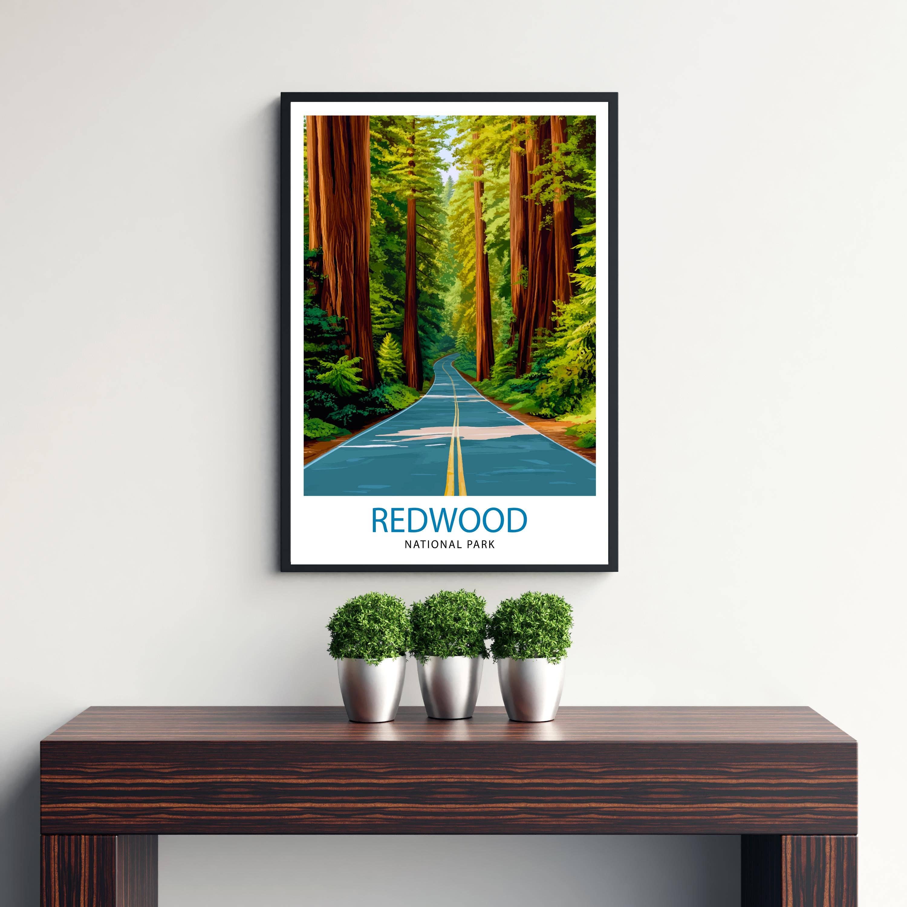 InkNPrintz – wholesale Art print – Redwood National Park California Travel Poster2