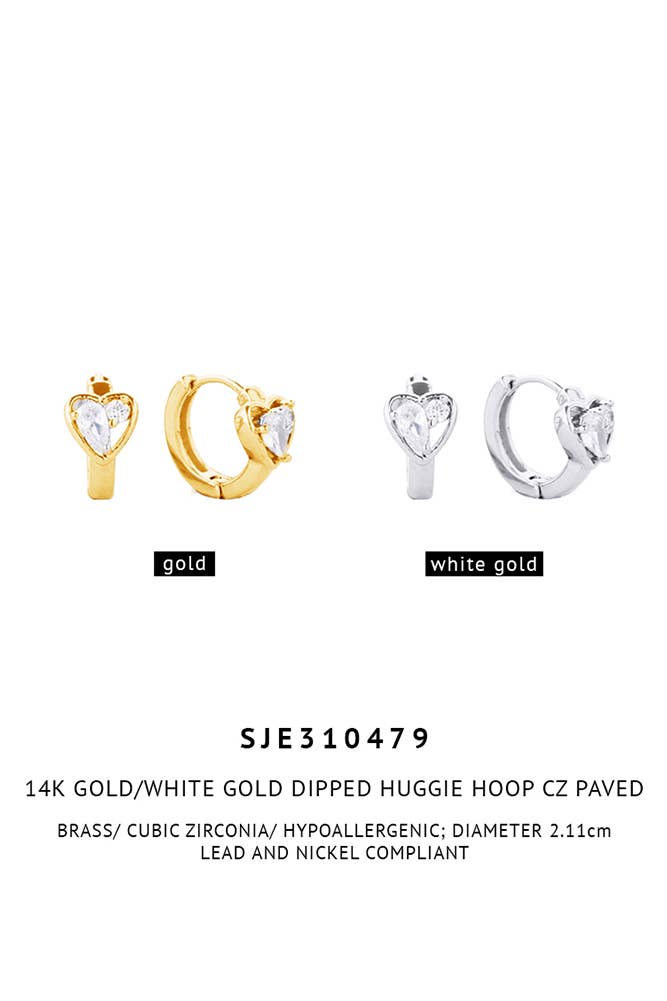 Hana – wholesale Huggie earrings – 14K Dipped Huggie Hoop Cz Paved1