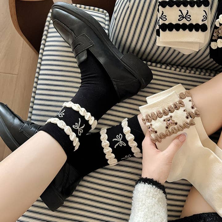 Funkyrel® Atzbranding Limited - Wholesale Socks - Women's - Rufia - Bubble Lace Cute Women's Socks4