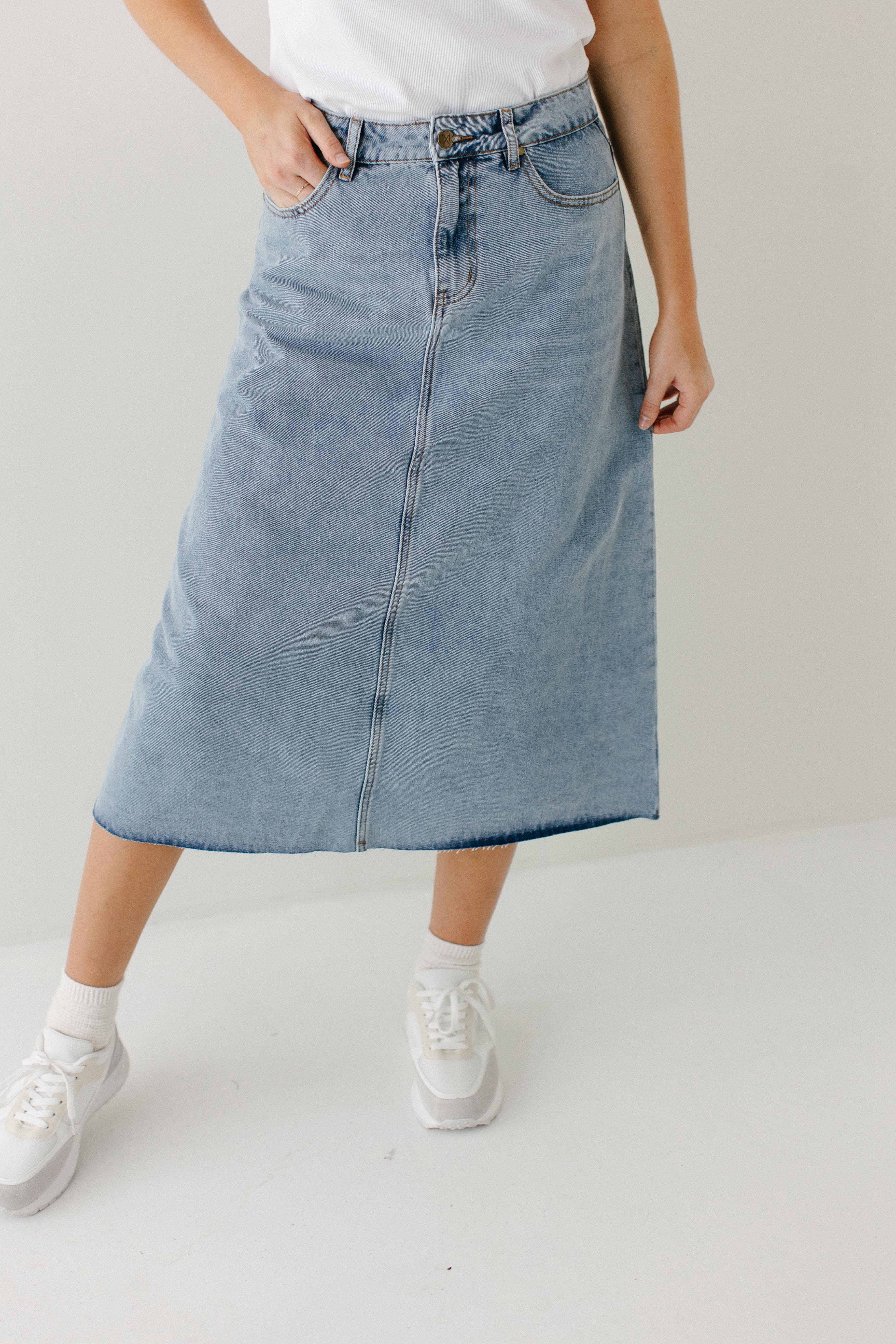 The Main Street Exchange - Wholesale Rok - Dames - 'Brooke' A-lijn denim midirok12