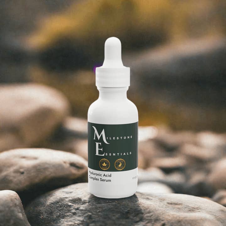 100% Vegan Hyaluronic Acid + Squalane Serum - 1 fl. oz. for wholesale by Milestone Essentials