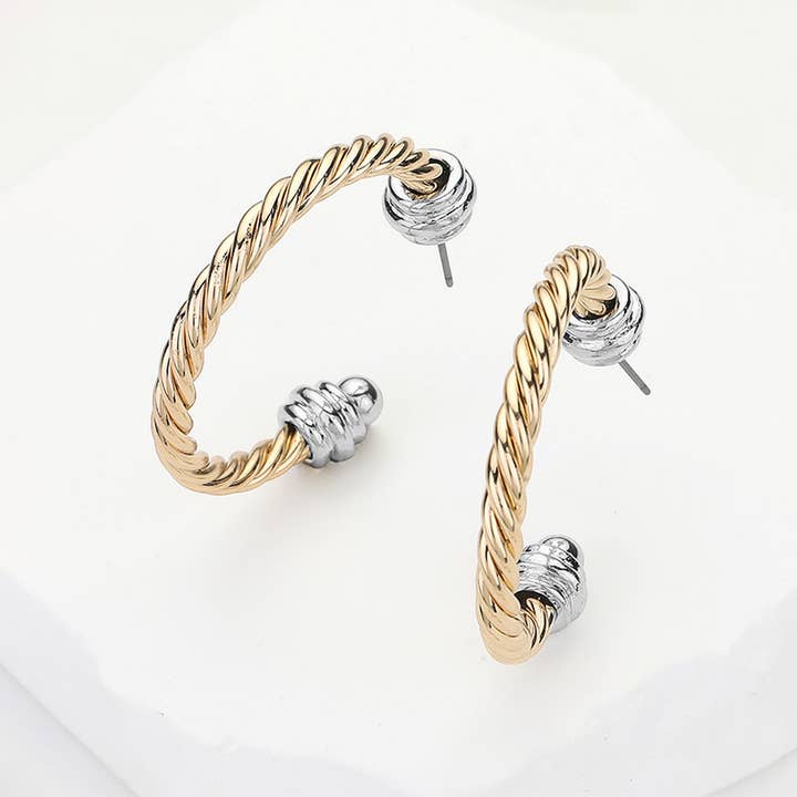 Sensibling Corp. – Großhandel Hoops – Zweifarbige Metallseil-Creolen4