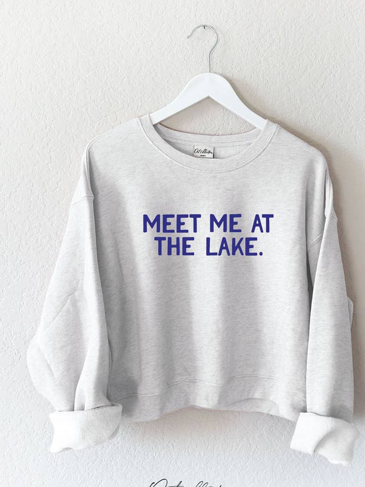 MEET ME AT THE LAKE. Mid Graphic Sweatshirt for wholesale by OAT COLLECTIVE