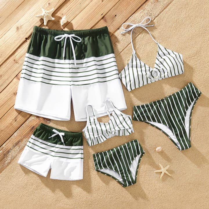 Verde del ejército Bikini Verde Oliva Familiar con Falda Cubierta o Bañador de venta al por mayor en Faire10