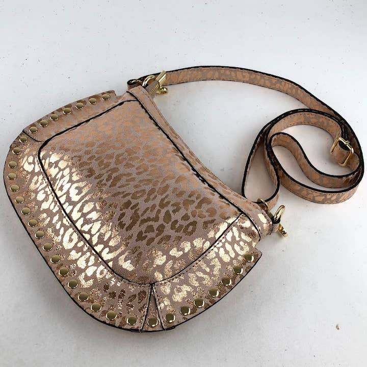 MILANO AMOUR - Wholesale Crossbody Bag - Women's - CROSSBODY BAG VESUV ANIMA PRINT FANTASY STUDS SUEDE
