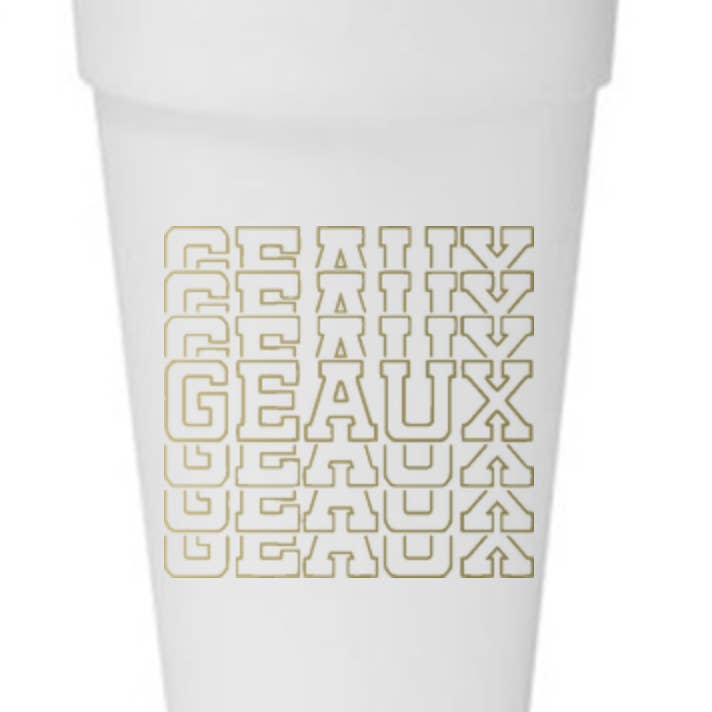 Geaux Tigers Repeat Styrofoam Cups for wholesale by M2B Designs