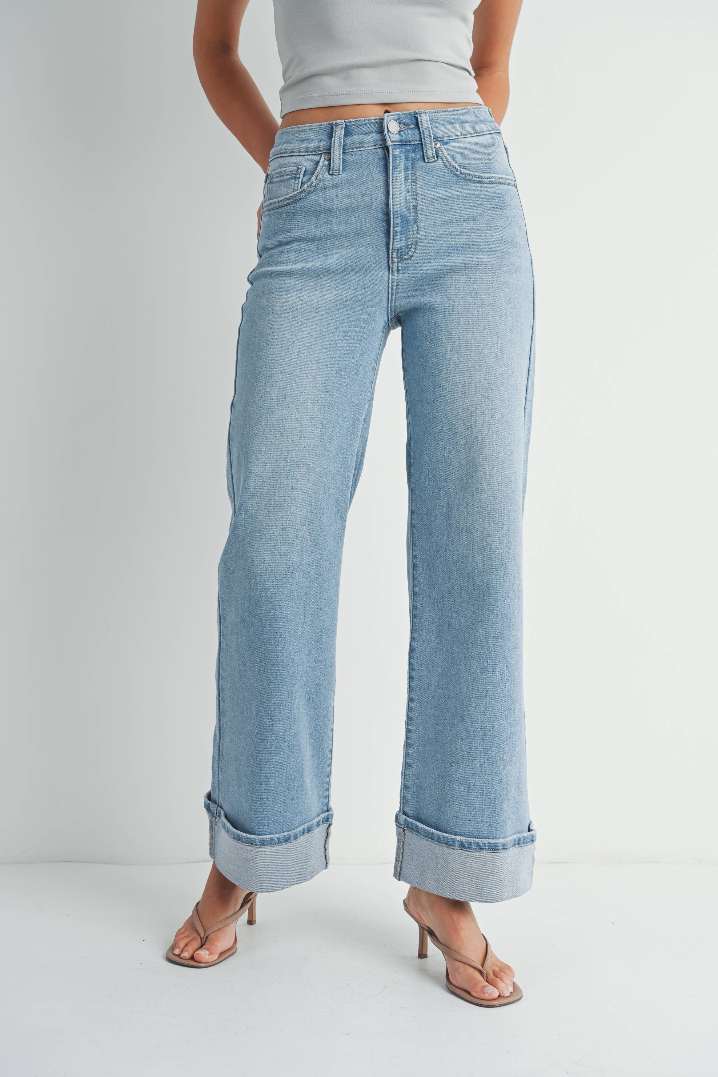 High Rise Wide Leg Jean Oat Milk – Mapel Boutique