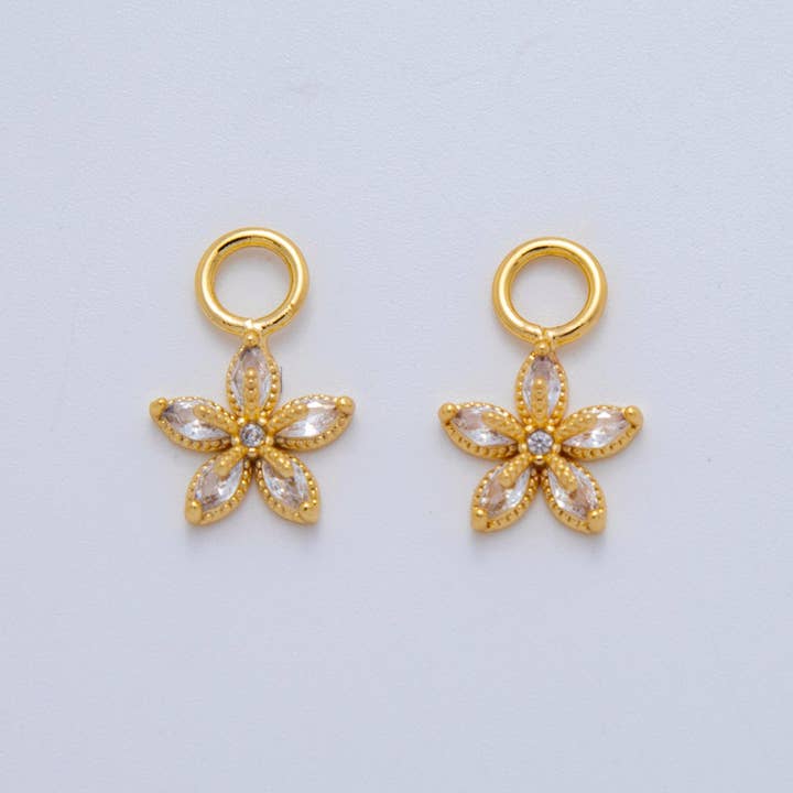 18K Guld Fyldt Marquise CZ Blomst Vedhæng Ørering Charm | AF768 for engroshandel hos Aim Eternal
