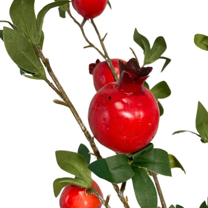David Christopher's Collection - Wholesale Artificial Flowers - Lovely Fields Pomegranate Branch - Red/Orange 35"