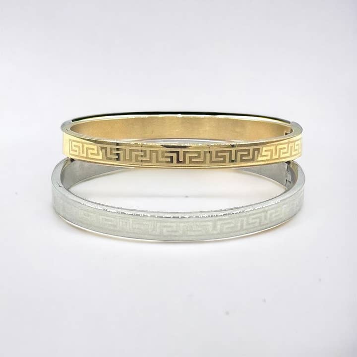 AF Design – wholesale Bangle bracelet – Gold/Silver Stainless Steel Greek Design Bangle1