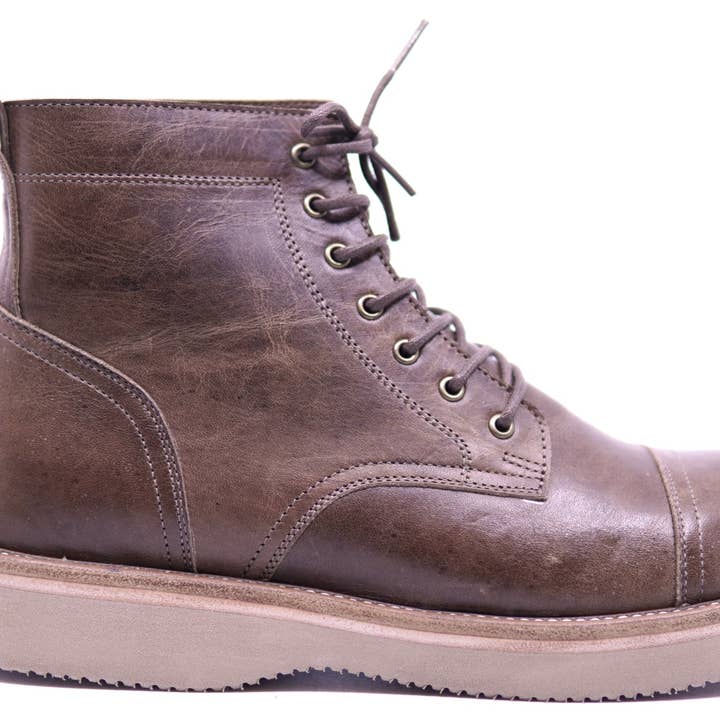 Genuine Leather Cap Toe Boots 8.5-US Men's for wholesale by Max Leather Inc.