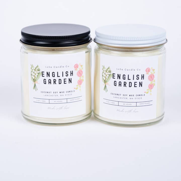 Vela em Frasco Transparente de 7oz Jardim Inglês por atacado de LoSa Candles