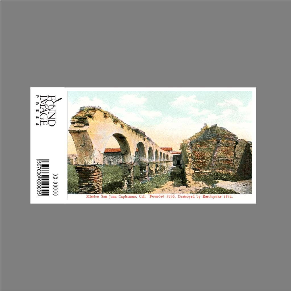 Found Image Press - Vente Autocollant - Autocollant CM-80 Mission San Juan Capistrano, Arches1