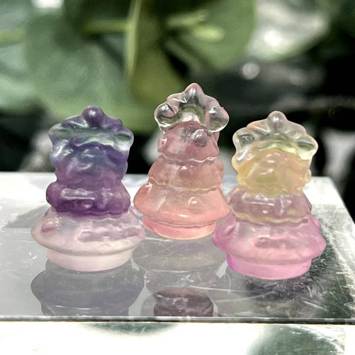 Mini Fluorite Christmas Tree Carving for wholesale by The Crystal Tabby