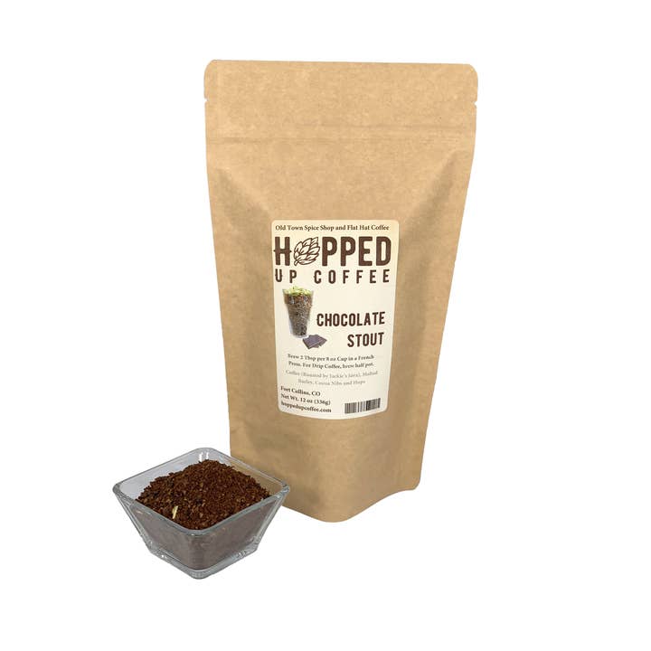 Old Town Spice Shop - Wholesale Ground Coffee - Hopped Up Coffee Chocolate Stout, Beer Infused Hop Coffee