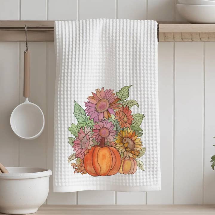 Serviette aquarelle citrouille tournesol pour la vente par Jules Creations MN