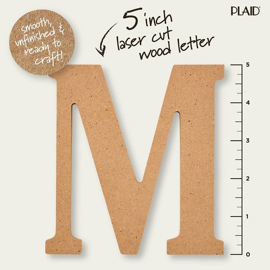 Plaid Crafts - Wholesale Craft Supplies - Plaid ® Wood Surfaces - 5 inch MDF Letter - M1
