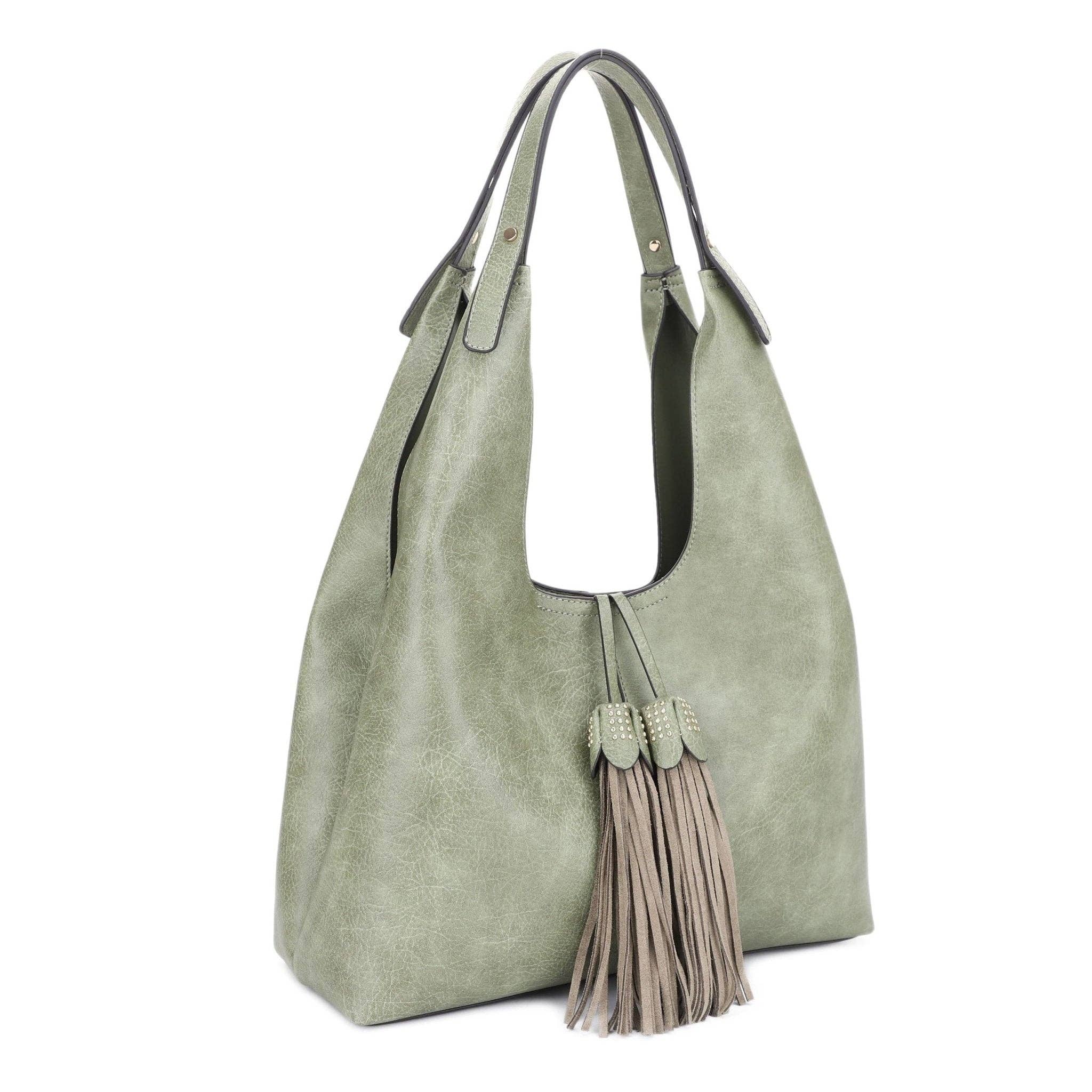 MiMi Wholesale - Wholesale Shoulder Bag - Women's - EE85228 Kai Three compartments Hobo with Tassel11