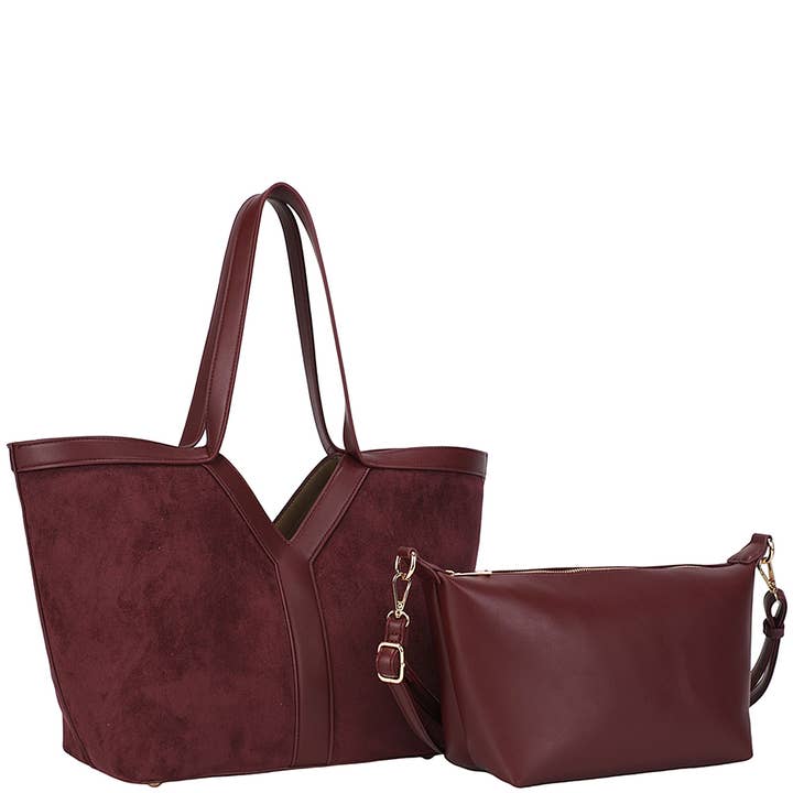 anbfashion - Wholesale Crossbody Bag - Women's - 2In1 Fashion Textured Tote Bag W Crossbody Set 52