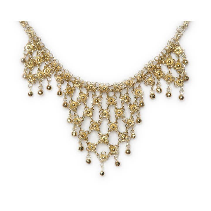 1464-Necklace Meshed Bell for wholesale by Western Fashion