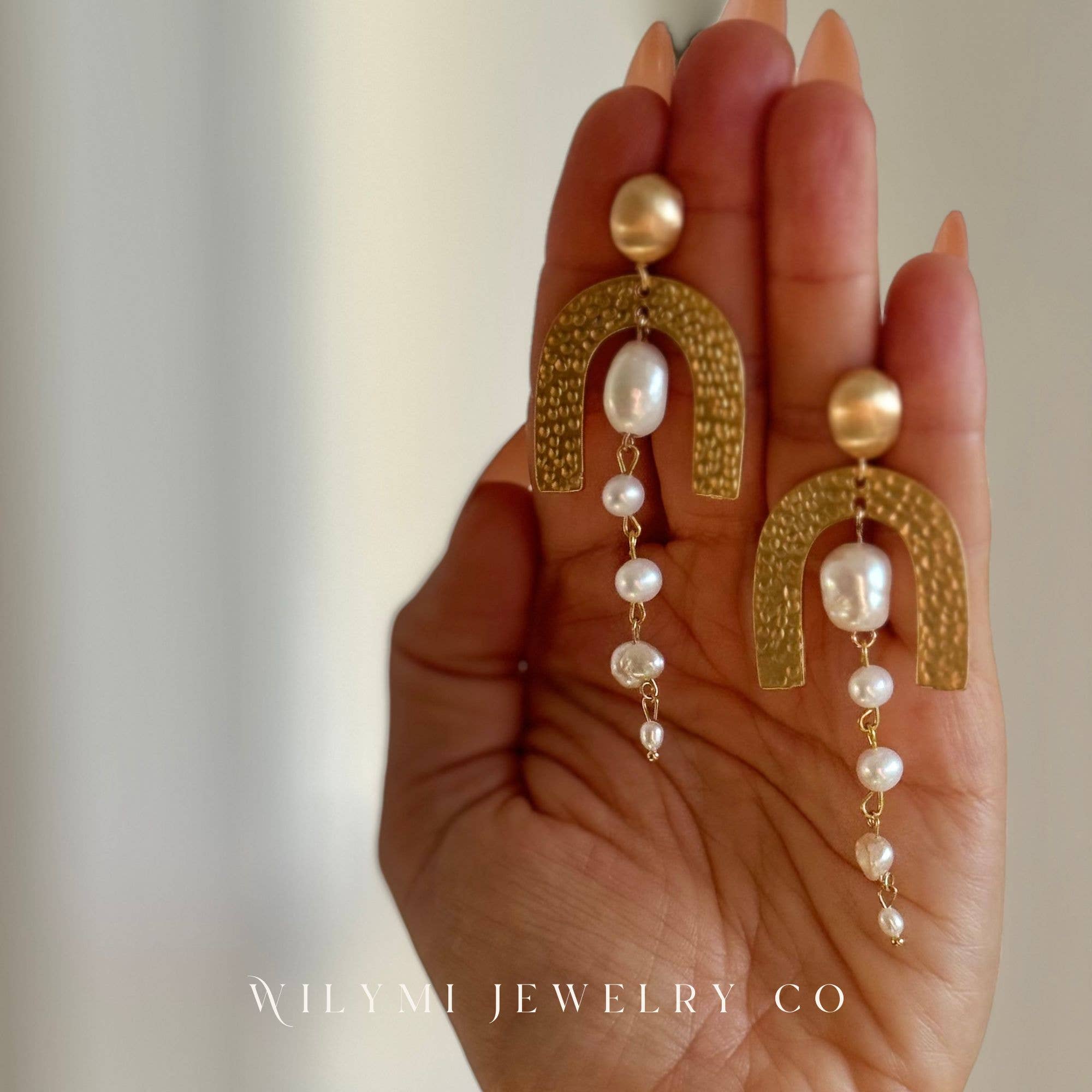 WILYMI Jewelry Co – wholesale Hängande örhängen – Cleopatra Pärlörhängen | Sötvattens- & Keshpärlor | GF10