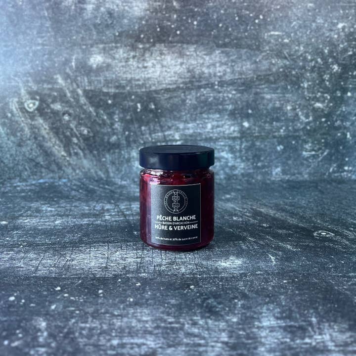 MAISON MARELIA - Vente Confiture/gelée - PÊCHE BLANCHE, MÛRE & VERVEINE